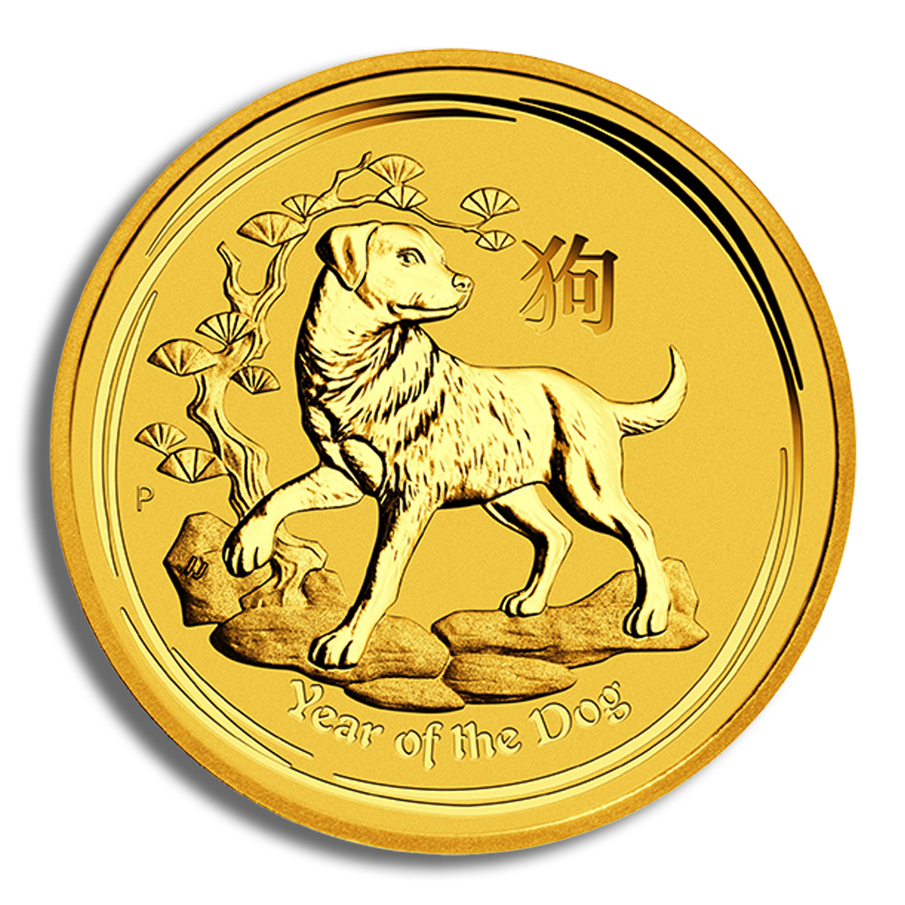 2018 1/2 oz Australia Gold Lunar Dog BU - Series II