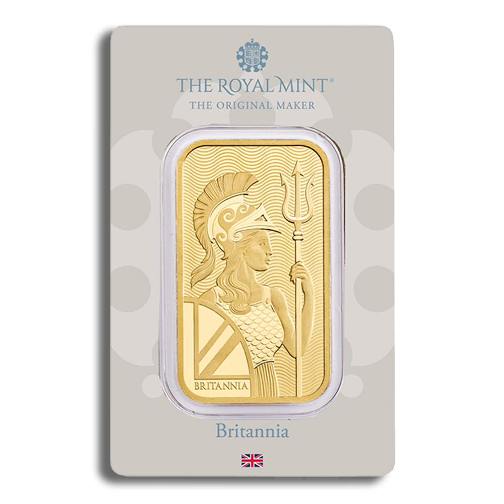 1 oz Gold Bar - Britannia (Carded)