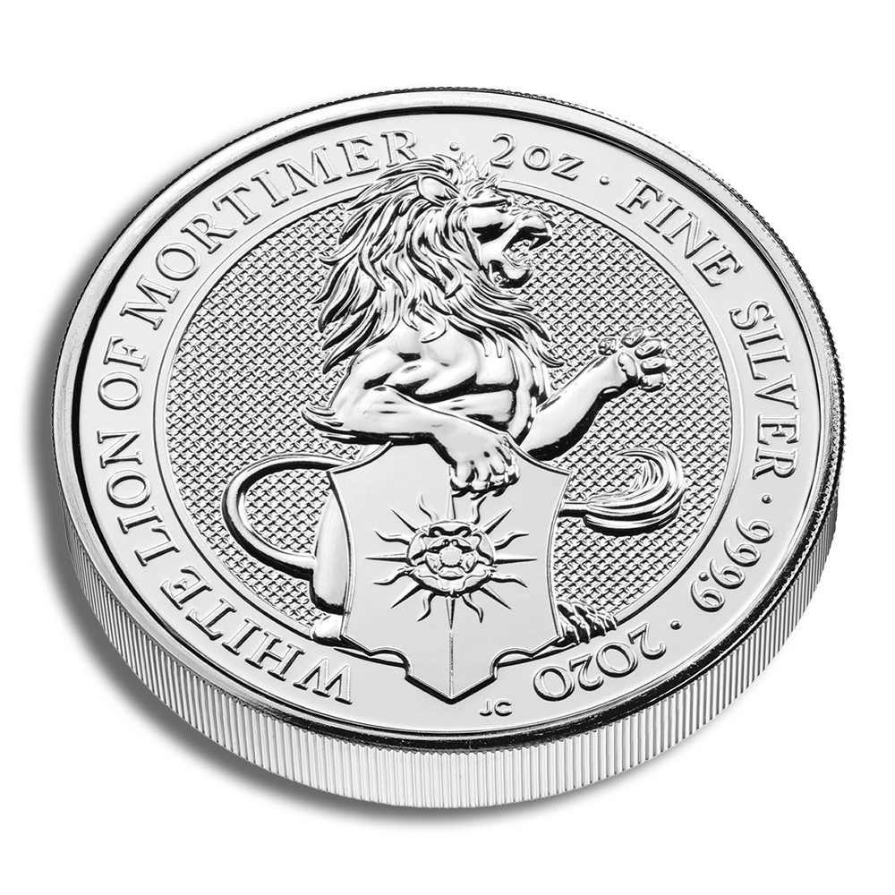 2020 2 oz Silver Great Britain Queen's Beasts - White Lion