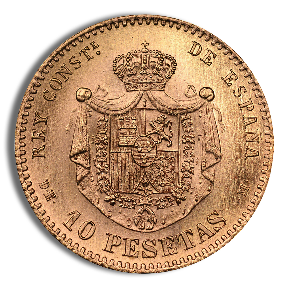 Spain 10 Pesetas Gold Coin