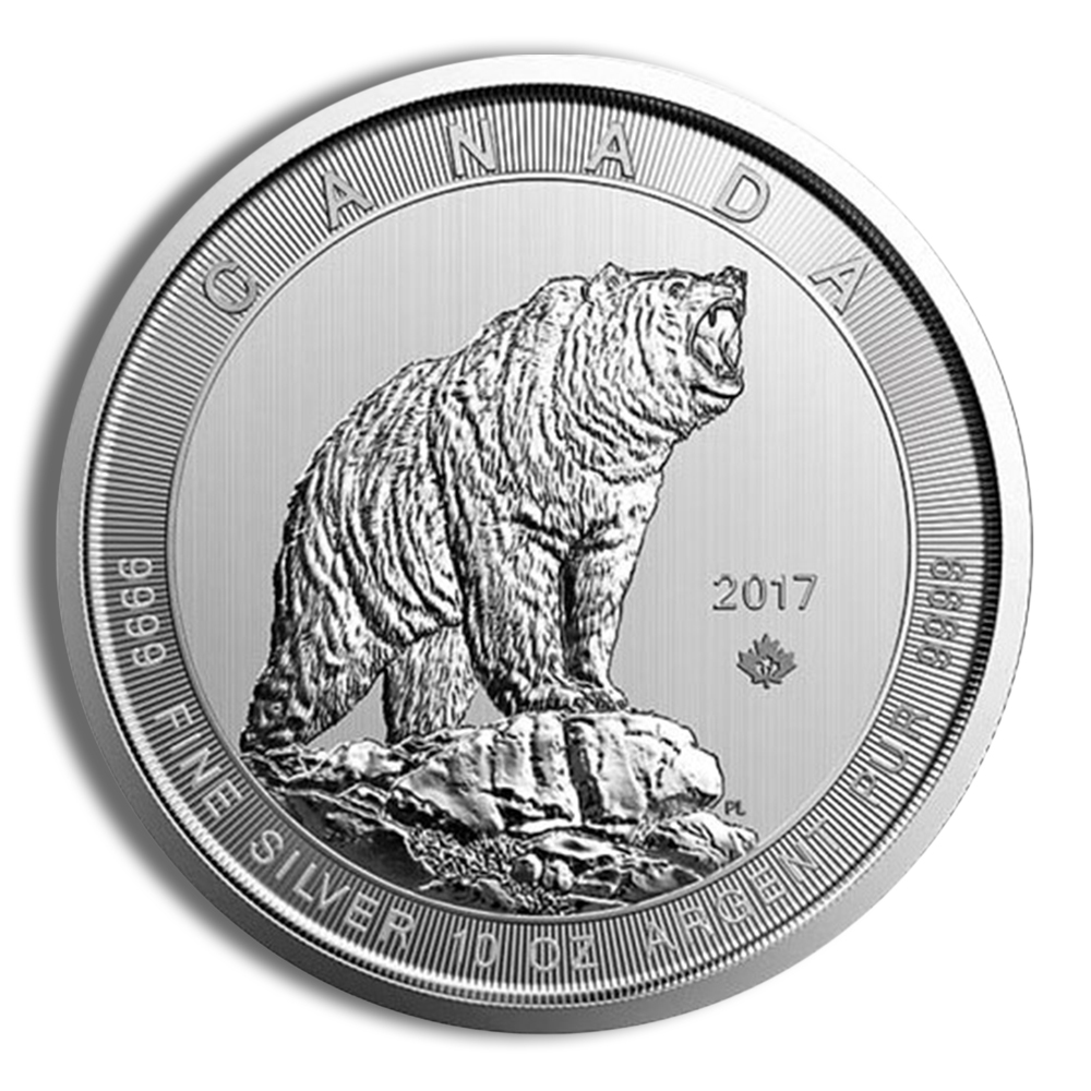 2017 10 oz Silver Canada Grizzly Bear