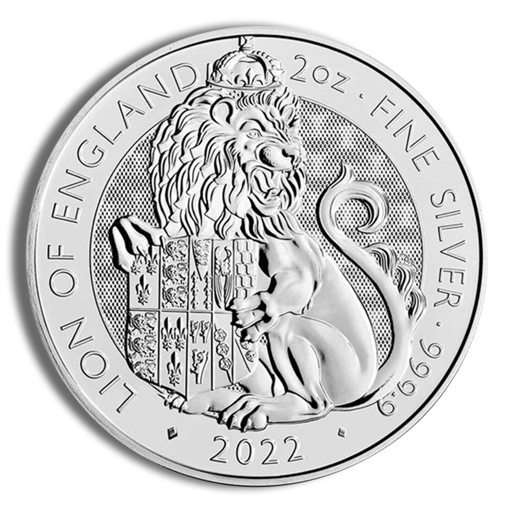 2022 2 oz Silver Great Britain Tudor Beasts - Lion of England