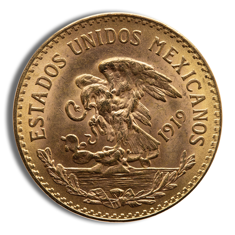 1919 Mexico Gold 20 Peso - BU