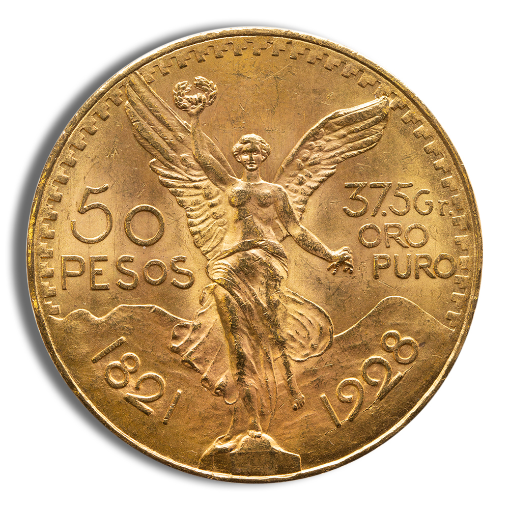 1923 Mexico Gold 50 Peso BU