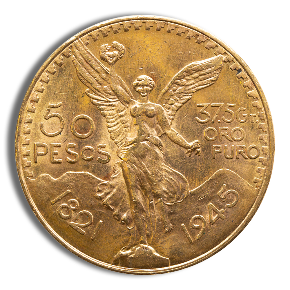 1943 Mexico Gold 50 Peso BU