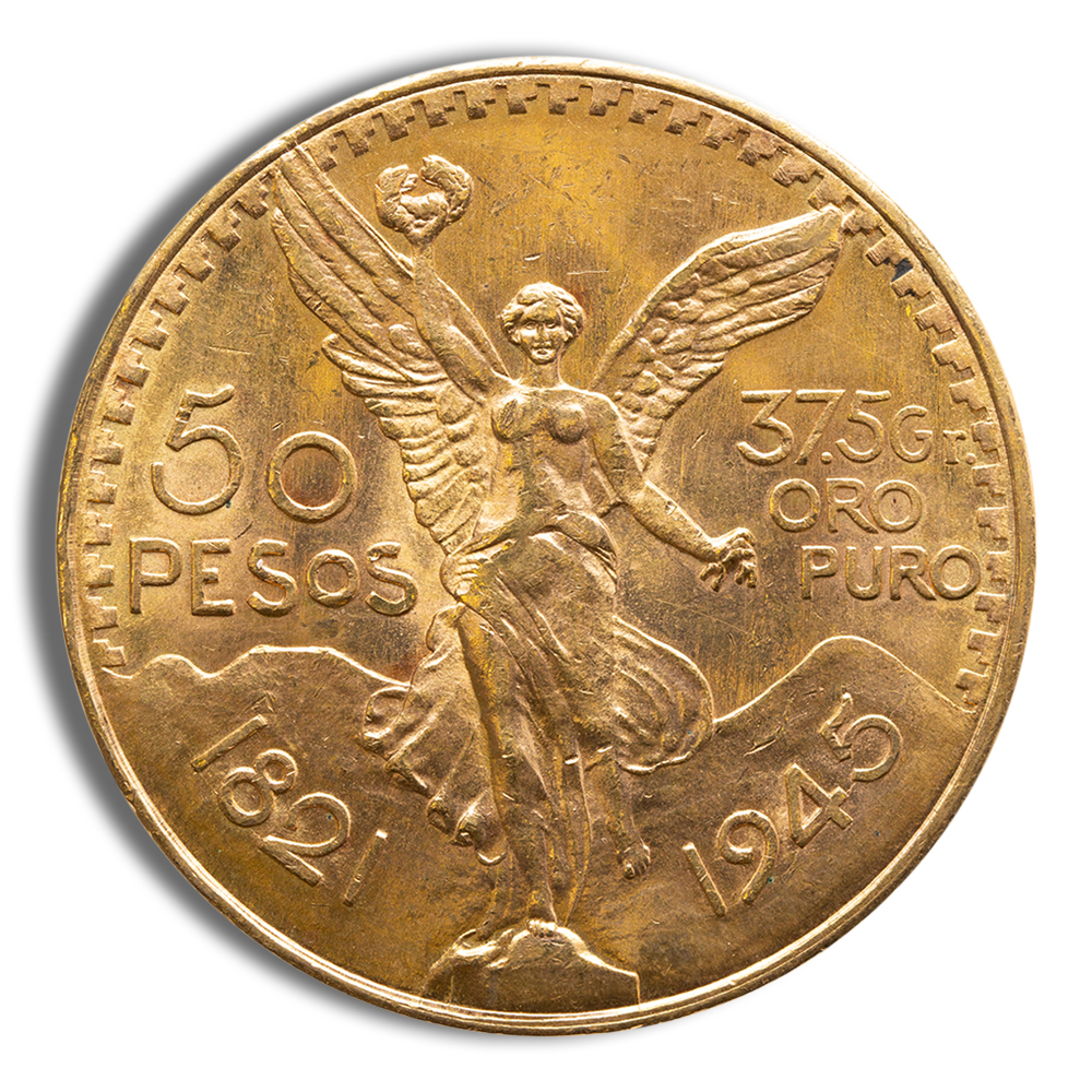 1944 Mexico Gold 50 Peso BU