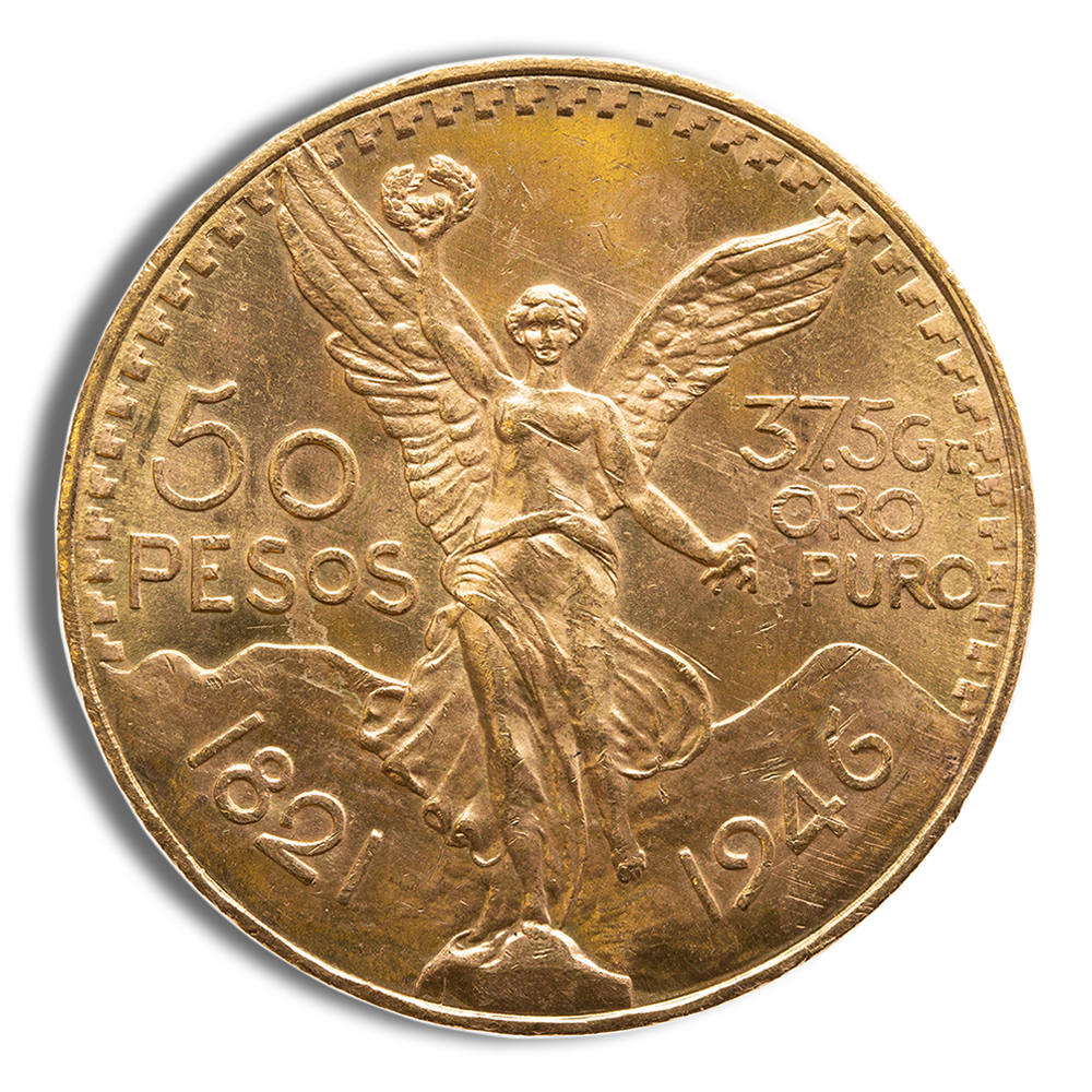 1946 Mexico Gold 50 Peso BU