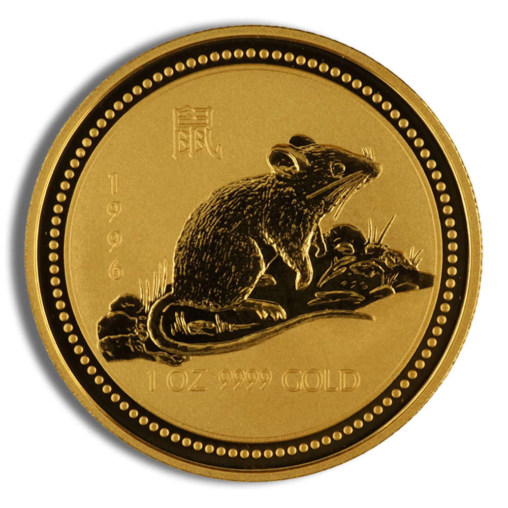 1996 1 oz Australia Gold Lunar Rat BU - Series I