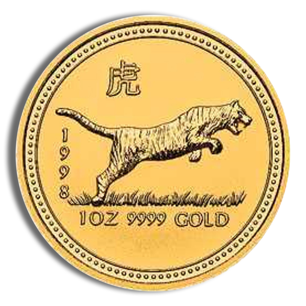 1998 1 oz Australia Gold Lunar Tiger BU - Series I