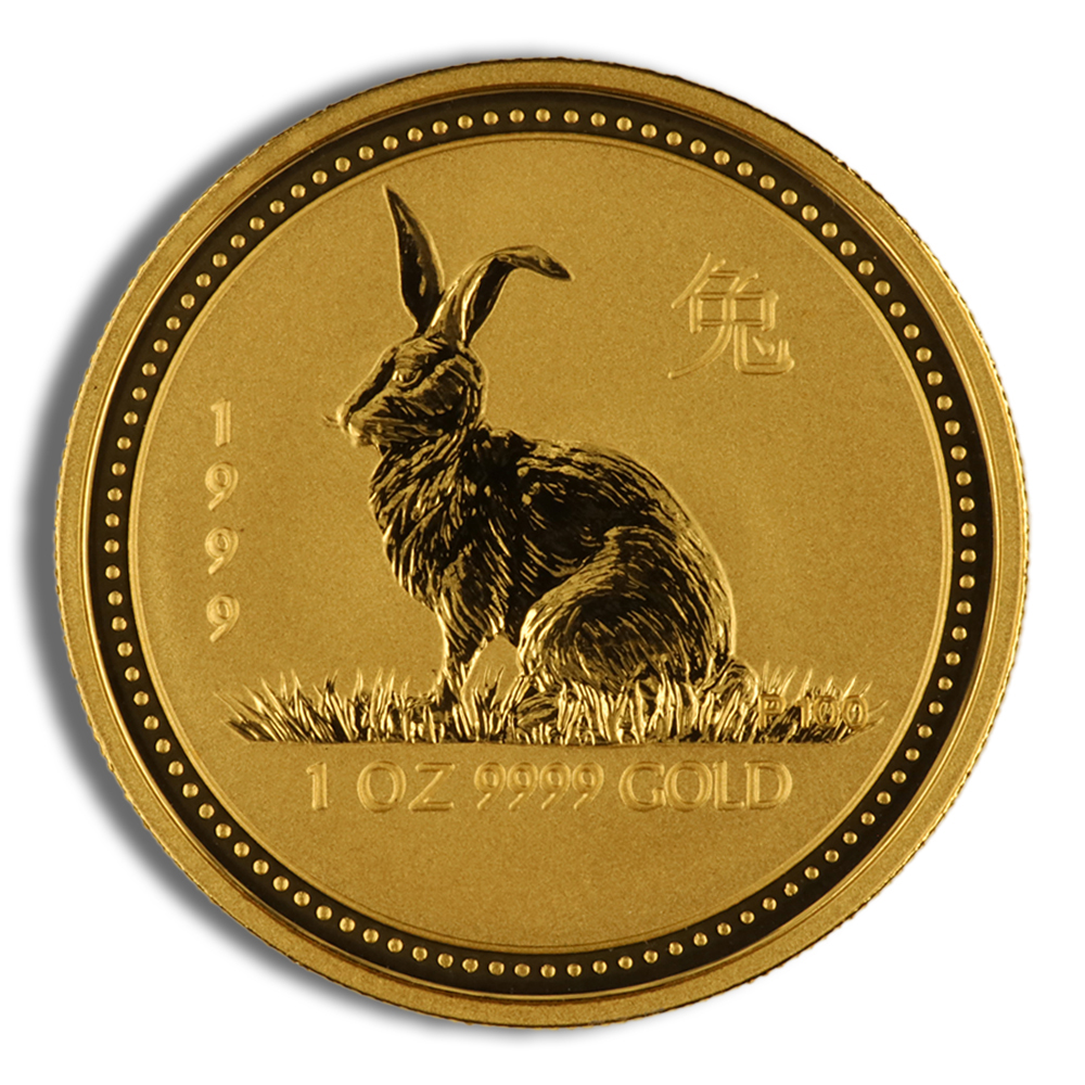 1999 1 oz Australia Gold Lunar Rabbit BU - Series I