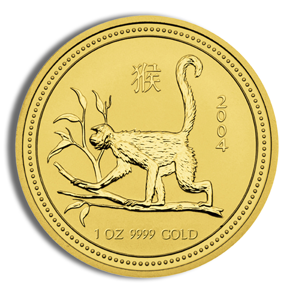 2004 1 oz Australia Gold Lunar Monkey BU - Series I