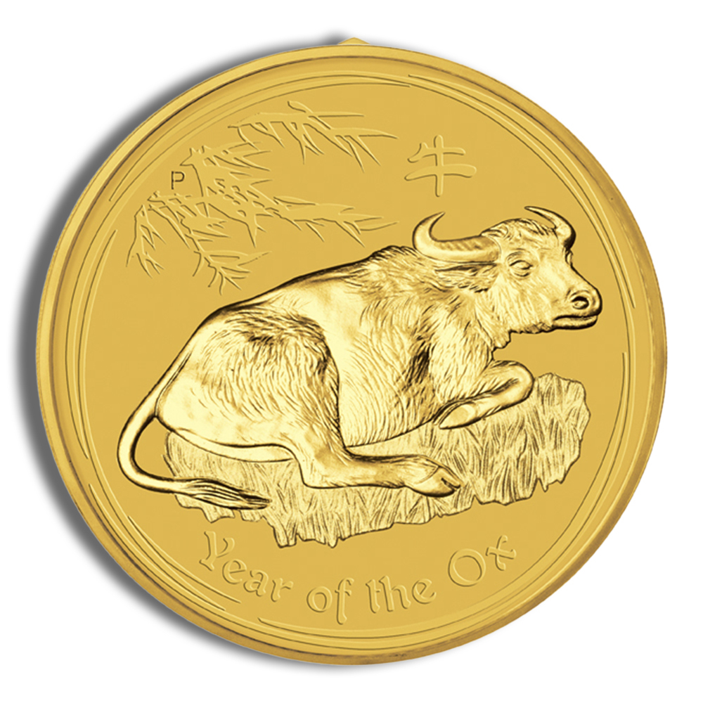 2009 1 oz Australia Gold Lunar Ox BU - Series II