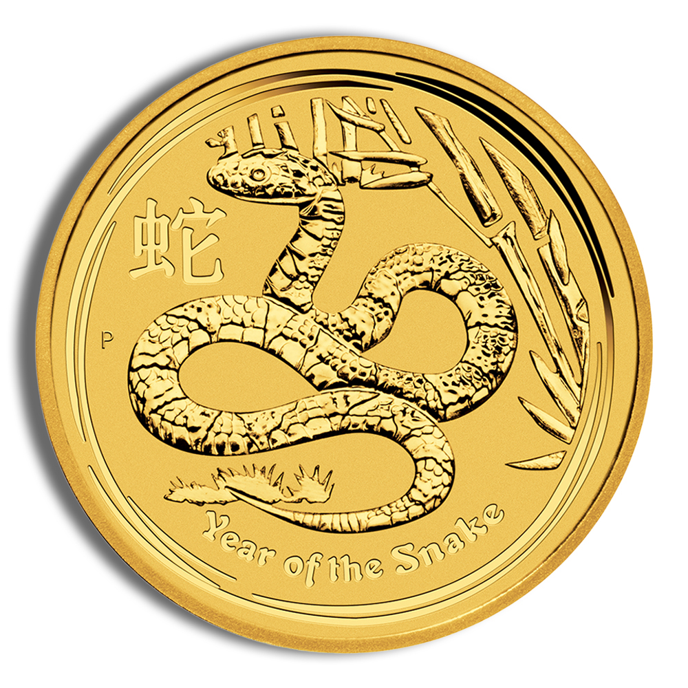 2013 1 oz Australia Gold Lunar Snake BU - Series II