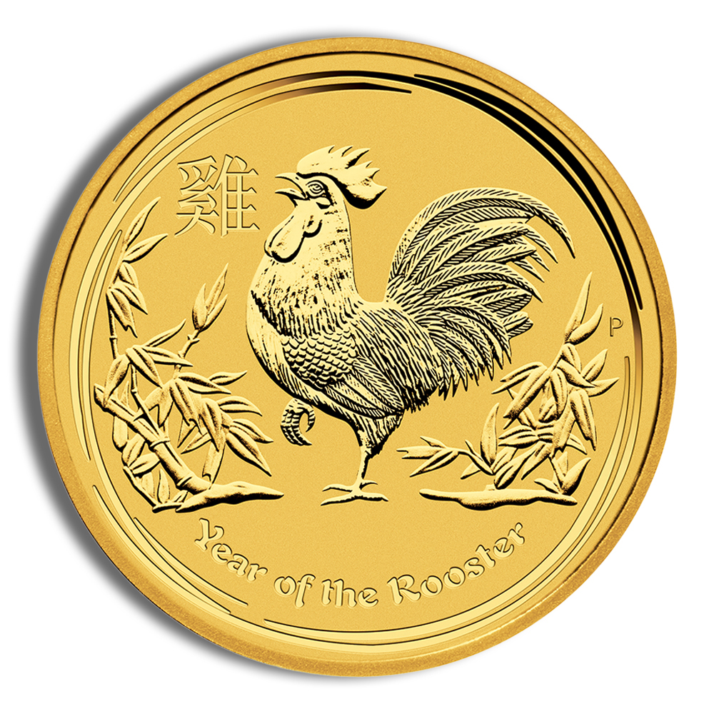 2017 1 oz Australia Gold Lunar Rooster BU - Series II