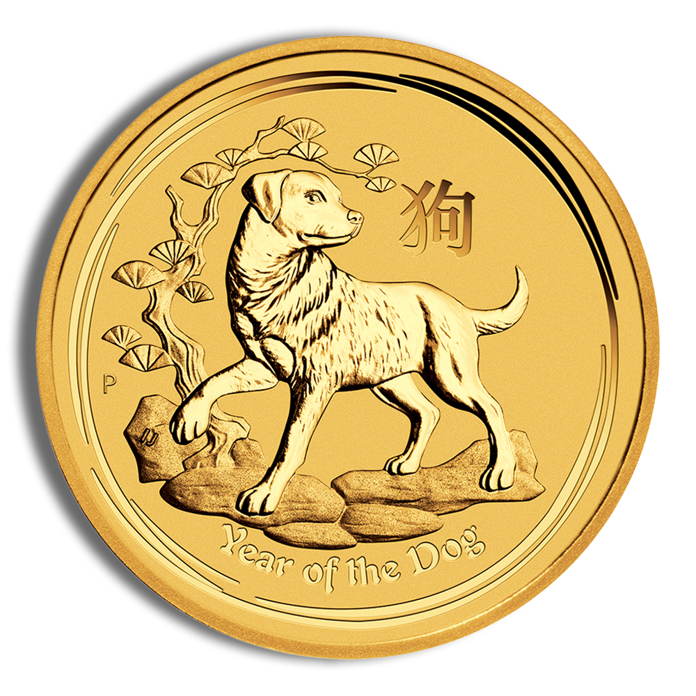 2018 1 oz Australia Gold Lunar Dog BU - Series II