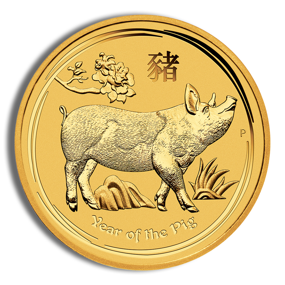 2019 1 oz Australia Gold Lunar Pig BU - Series II