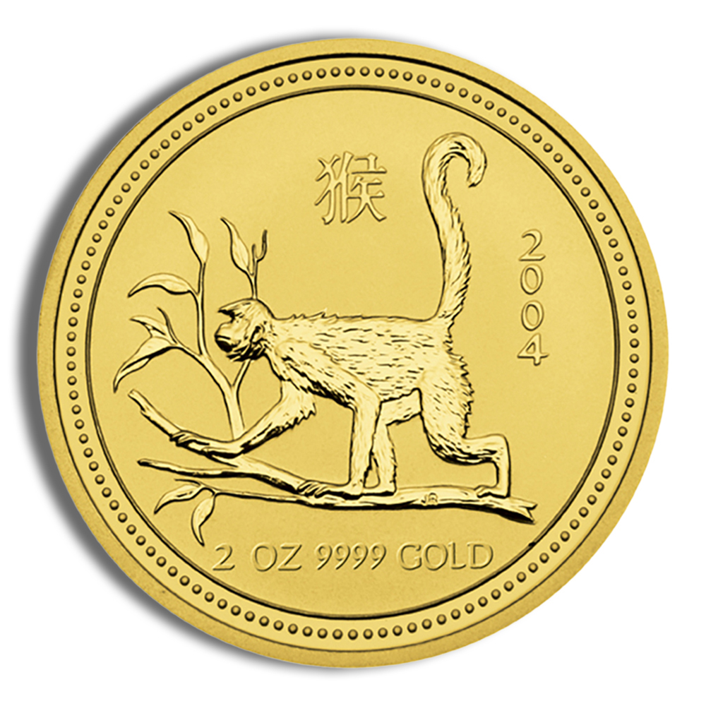 2004 2 oz Australia Gold Lunar Monkey BU - Series I