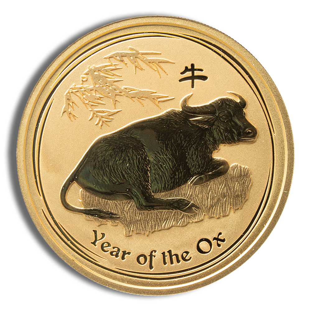 2009 2 oz Australia Gold Lunar Ox BU - Series II