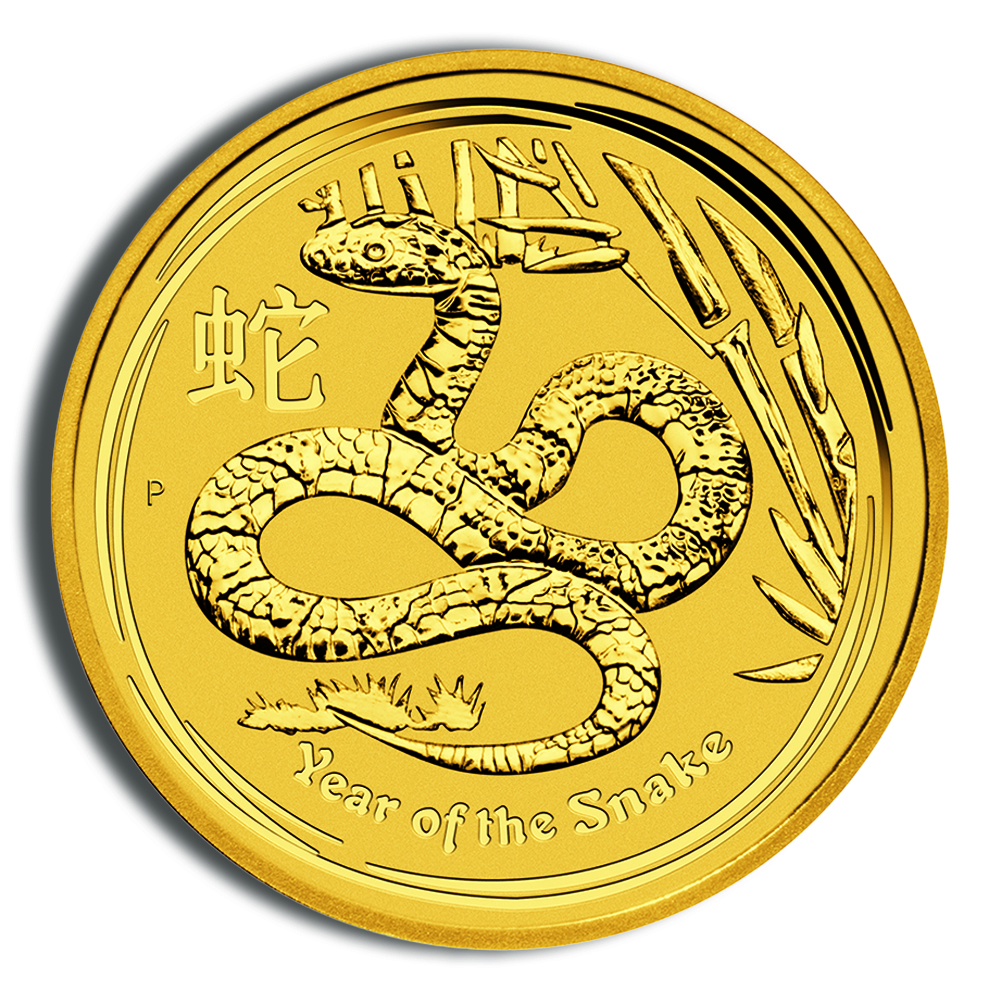 2013 2 oz Australia Gold Lunar Snake BU - Series II