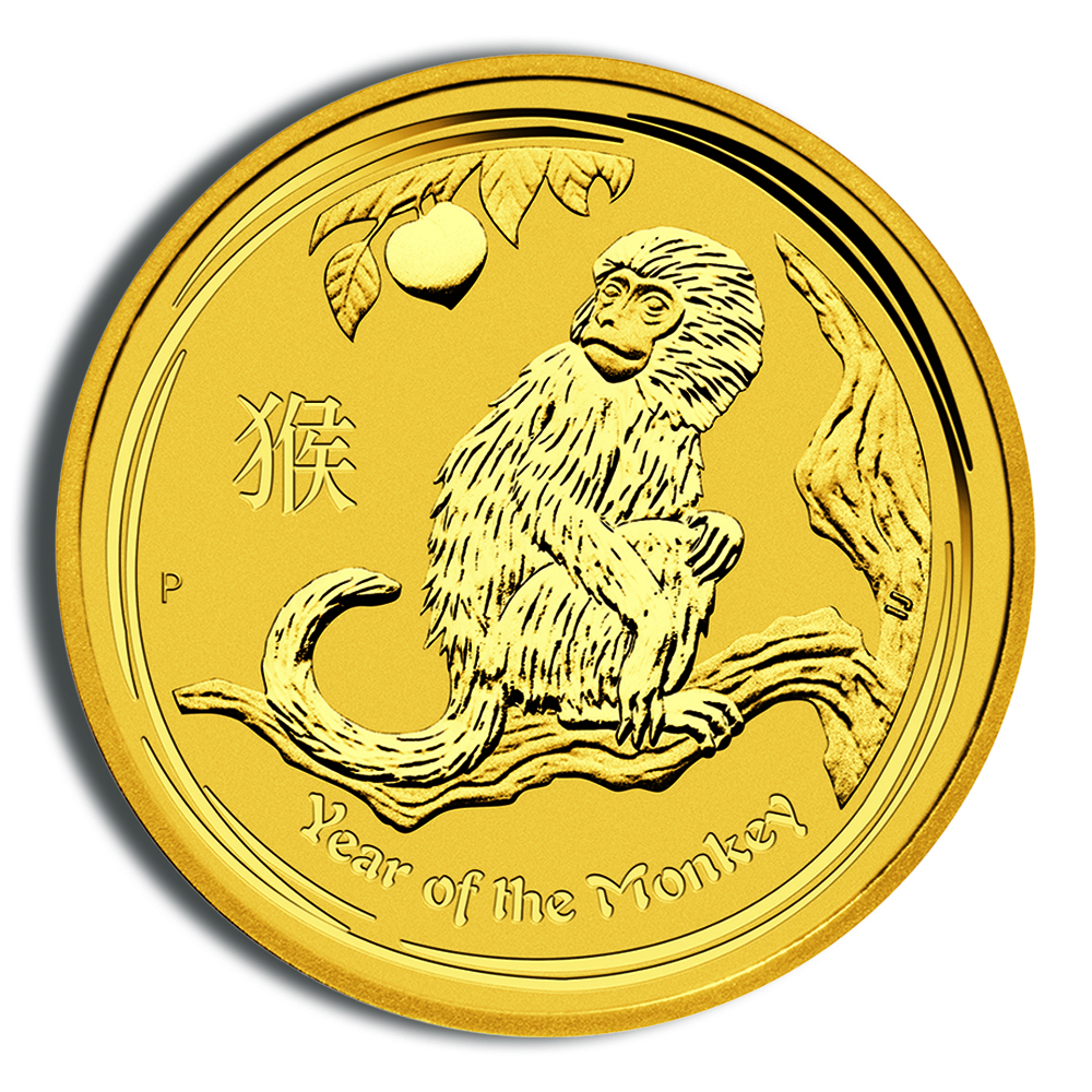 2016 2 oz Australia Gold Lunar Monkey BU - Series II