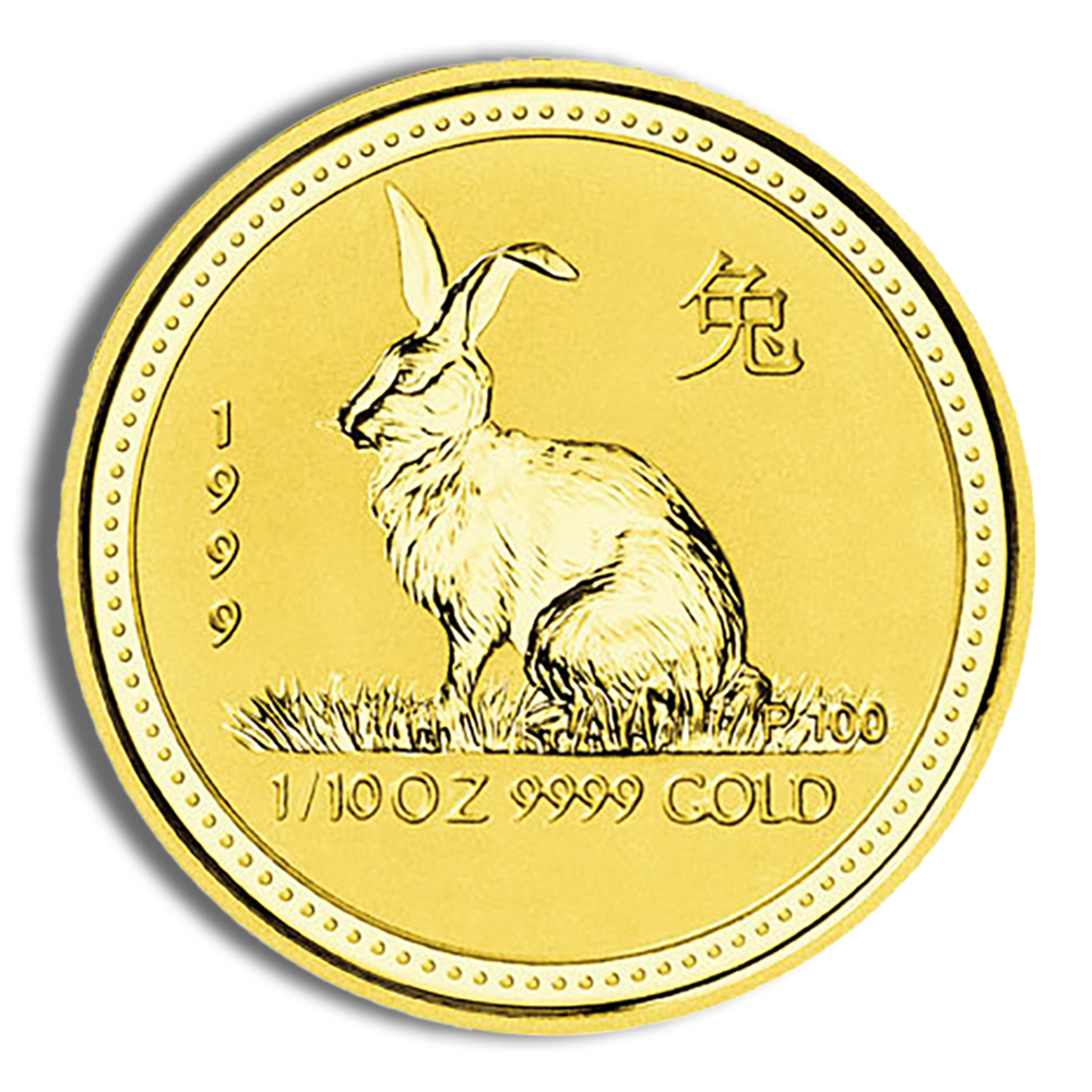 1999 1/10 oz Australia Gold Lunar Rabbit BU - Series I