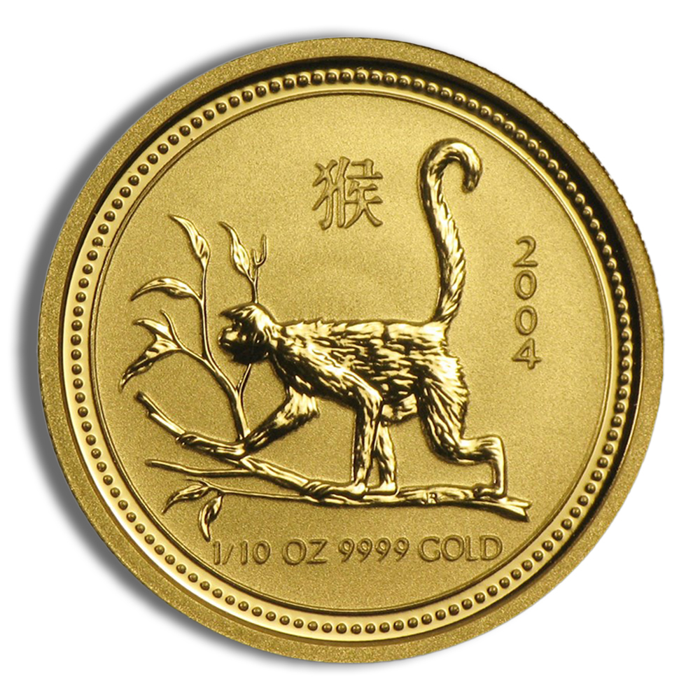 2004 1/10 oz Australia Gold Lunar Monkey BU - Series I