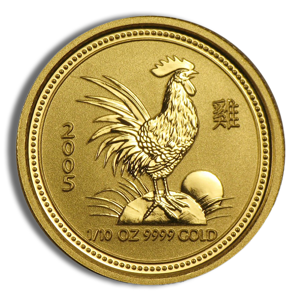 2005 1/10 oz Australia Gold Lunar Rooster BU - Series I