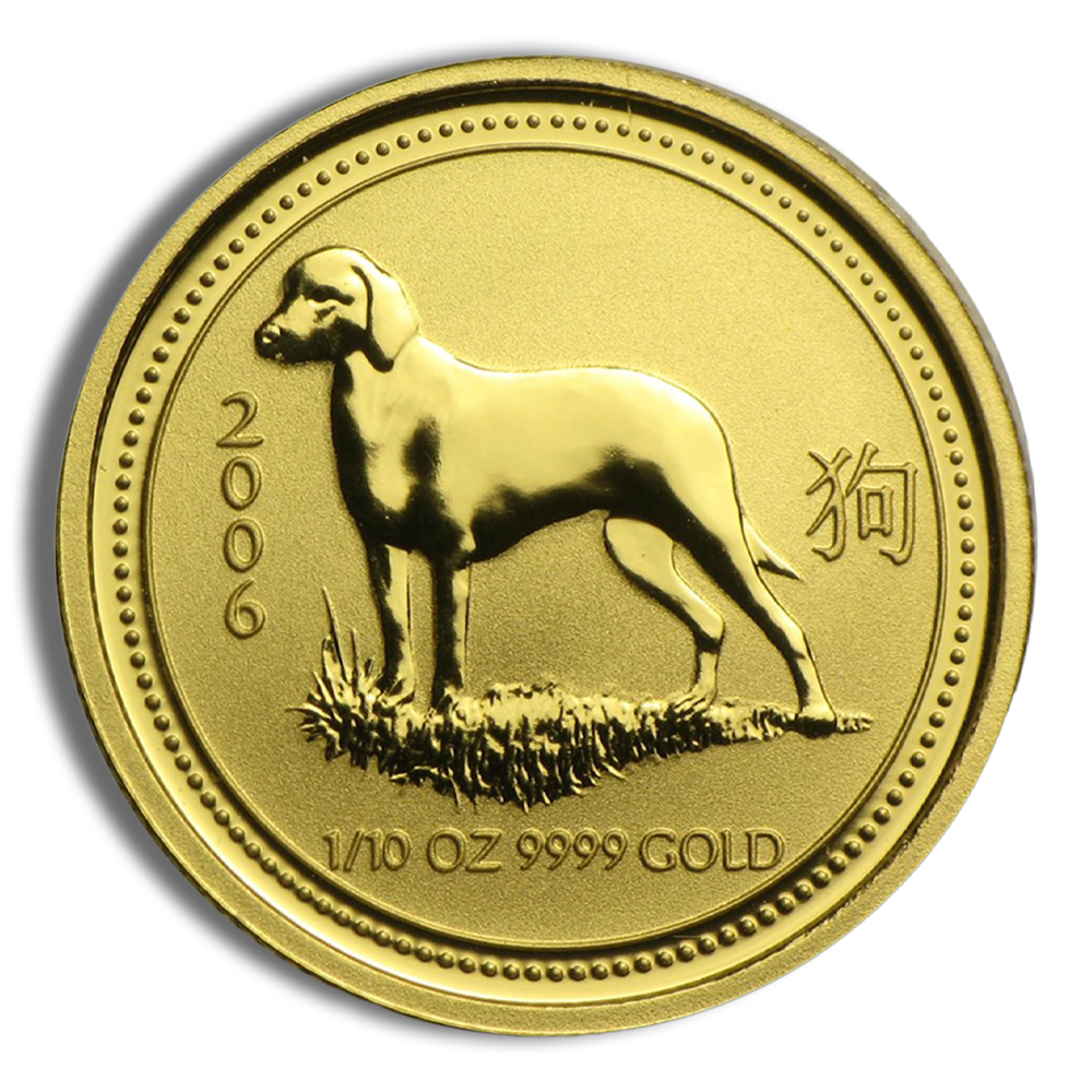 2006 1/10 oz Australia Gold Lunar Dog BU - Series I