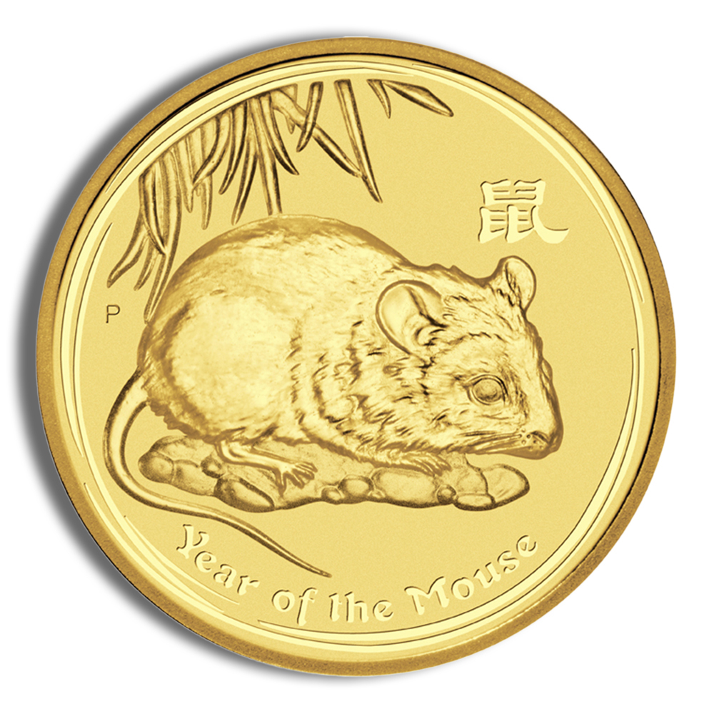 2008 1/10 oz Australia Gold Lunar Mouse BU - Series II