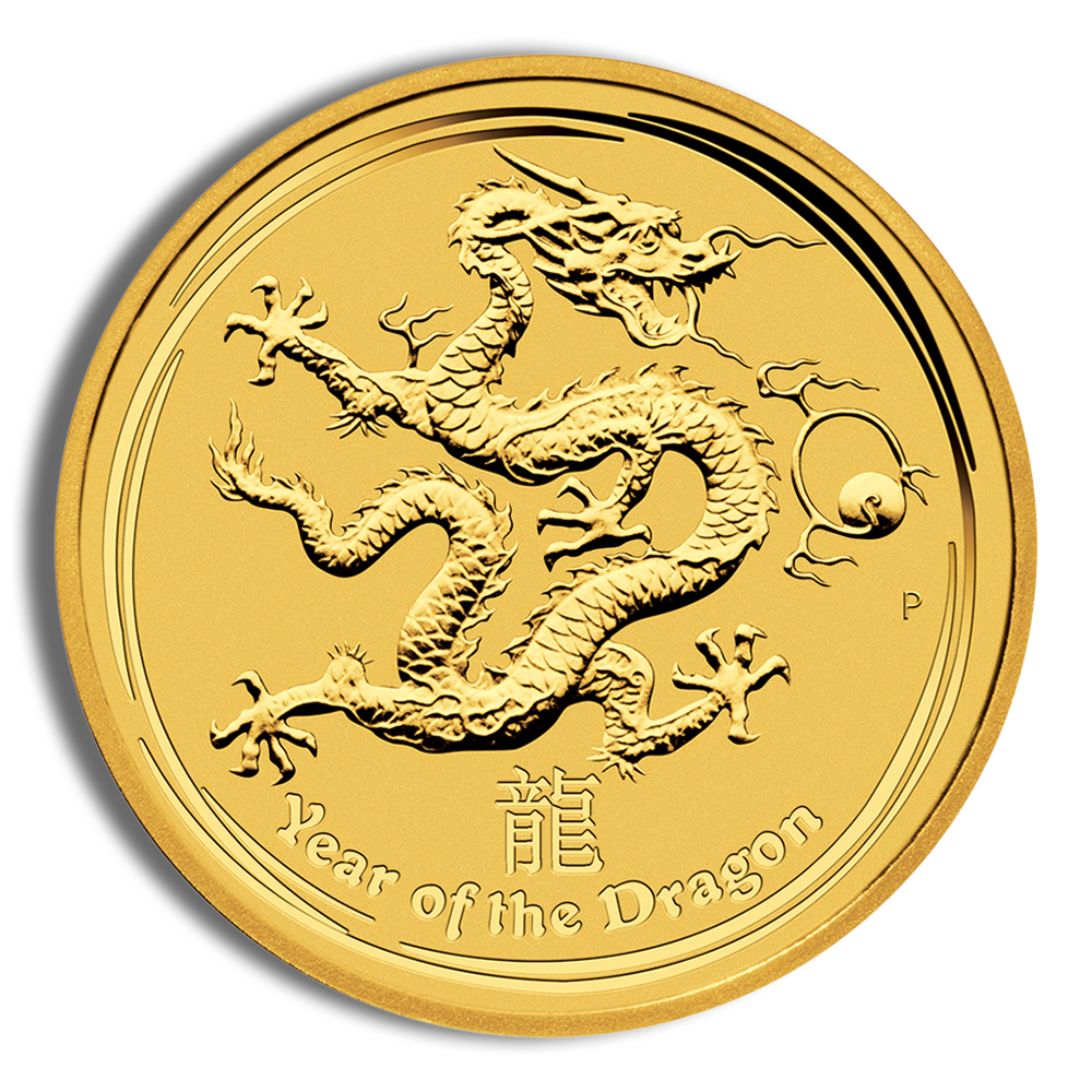 2012 1/10 oz Australia Gold Lunar Dragon BU - Series II