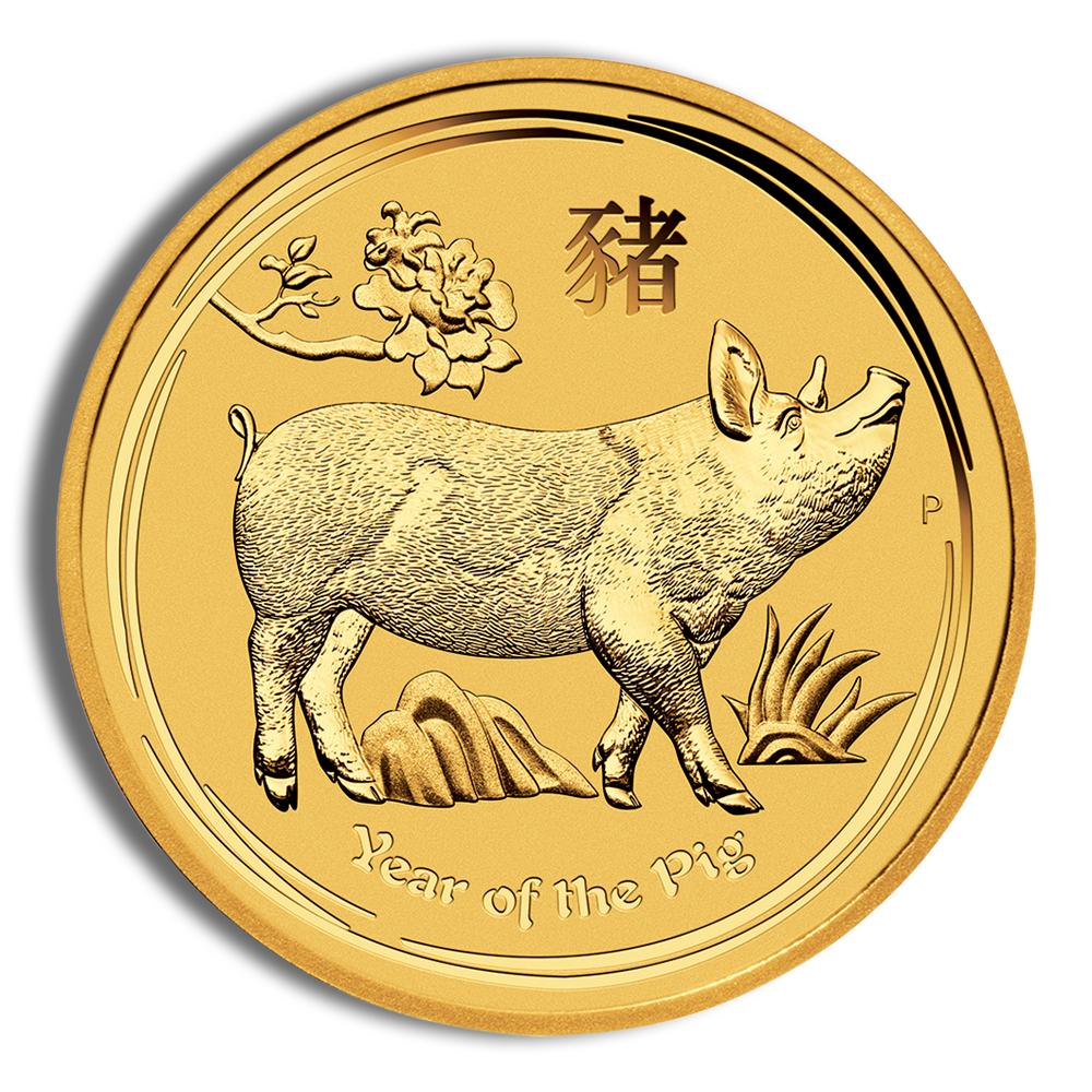 2019 1/10 oz Australia Gold Lunar Pig BU - Series II