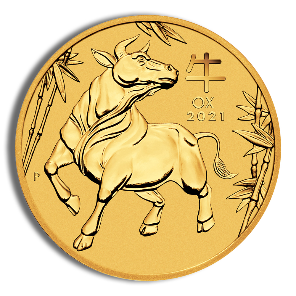 2021 1/10 oz Australia Gold Lunar Ox BU - Series III