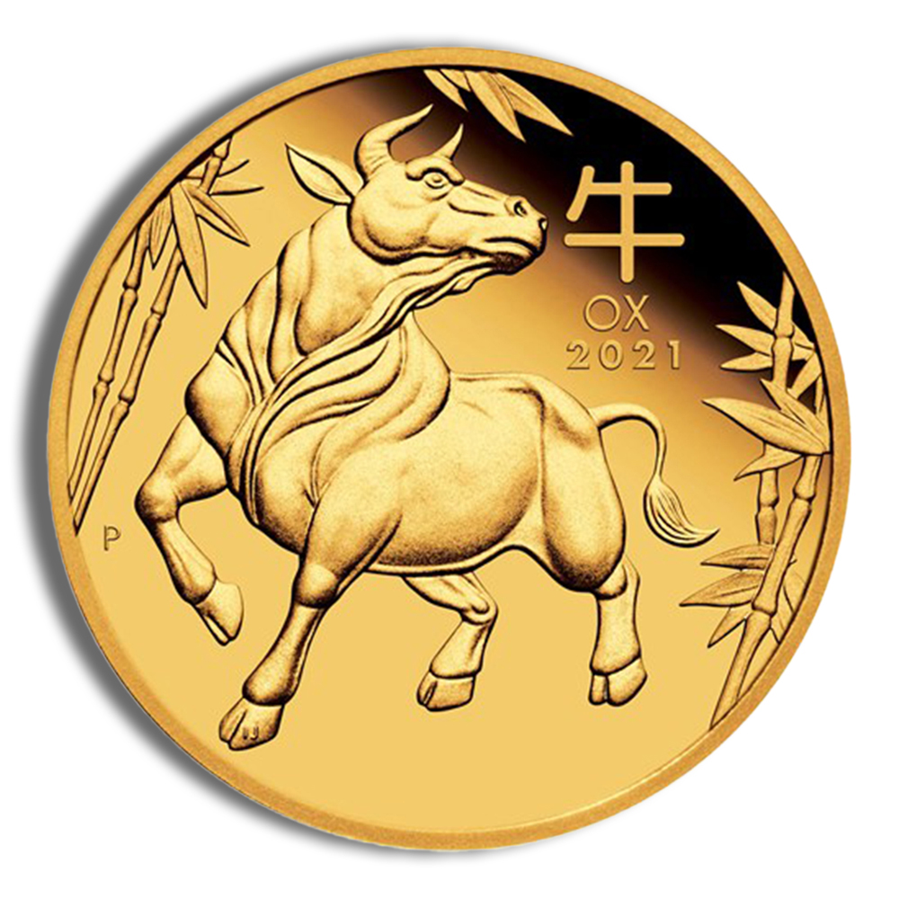 2021 1/4 oz Australia Gold Lunar Ox BU - Series III