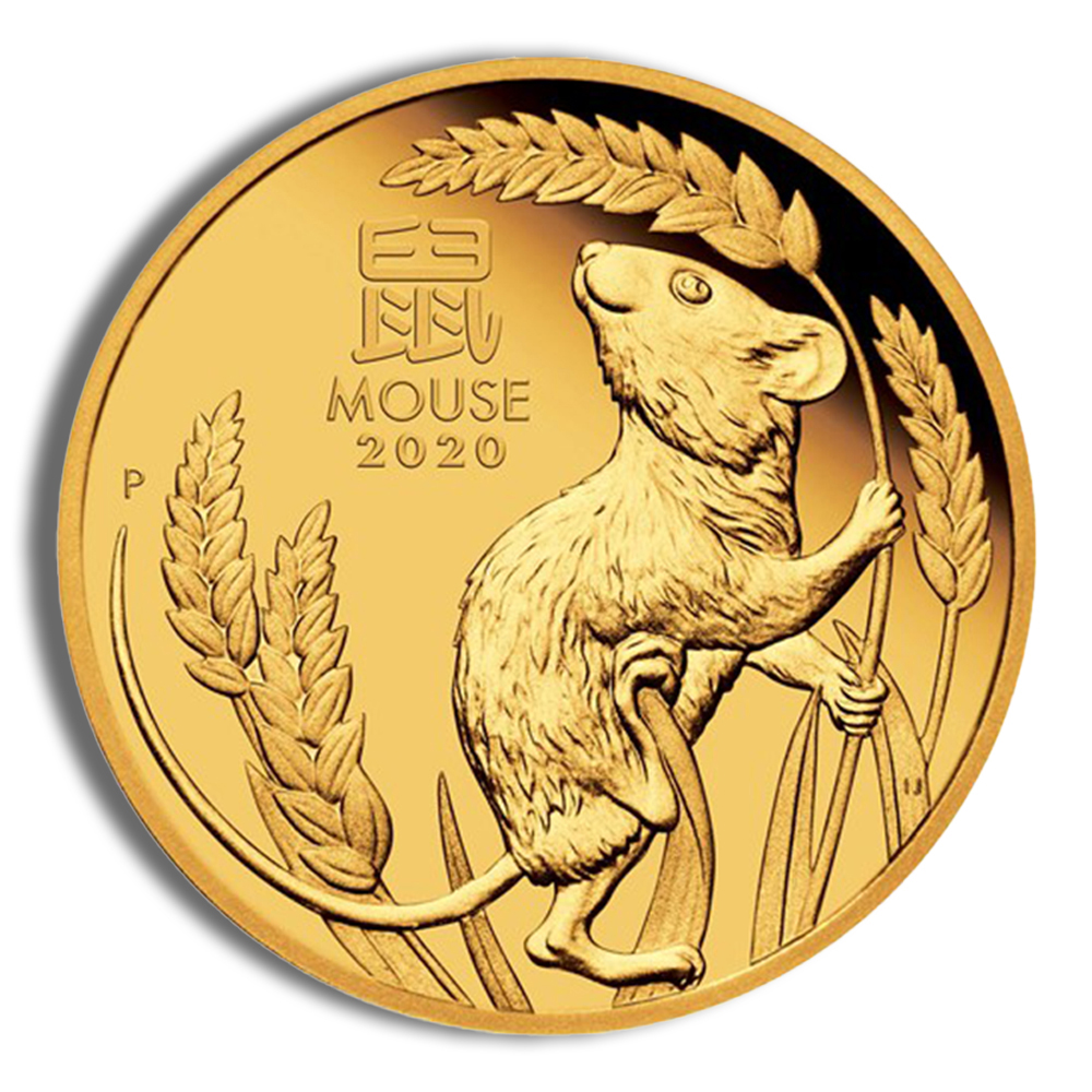 2020 1/4 oz Australia Gold Lunar Mouse BU - Series III