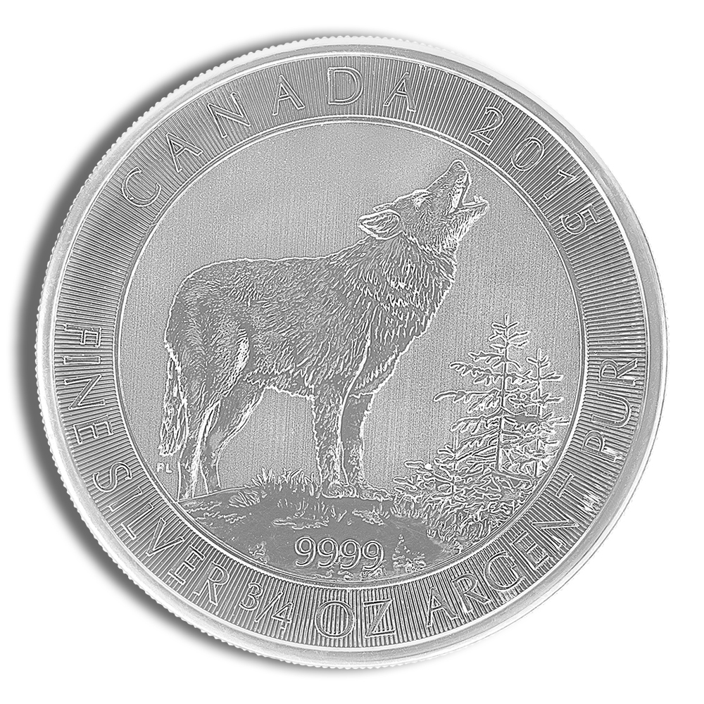 2015 3/4 oz Canadian Grey Wolf Silver Coin