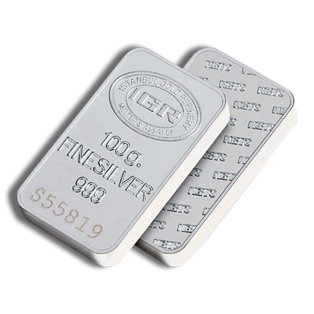 100 gram Silver Bar - IGR Metals (Carded)