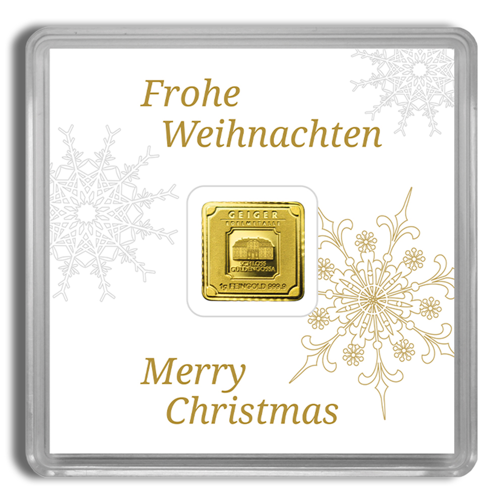 1 gram Gold Bar - Geiger (Christmas Assay)