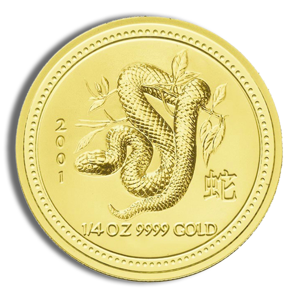 2001 1/4 oz Australia Gold Lunar Snake BU - Series I