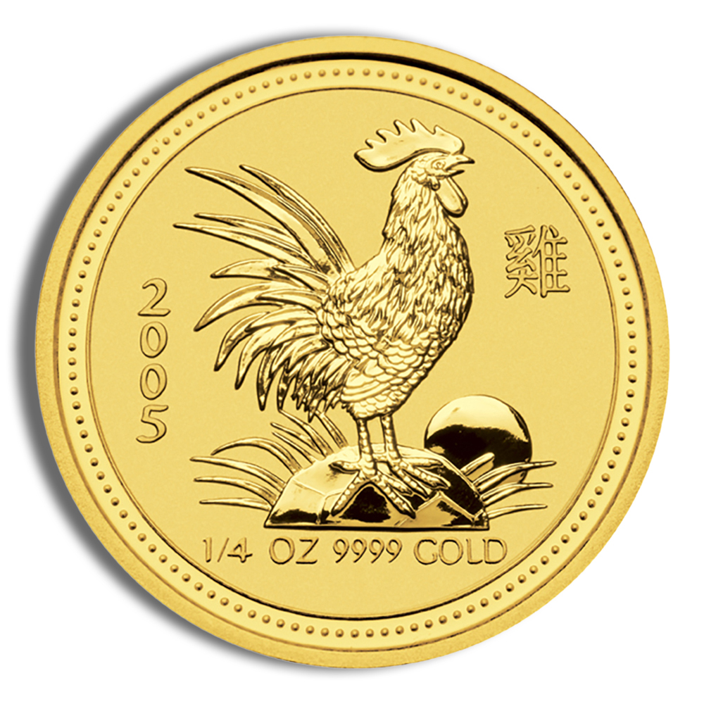 2005 1/4 oz Australia Gold Lunar Rooster BU - Series I