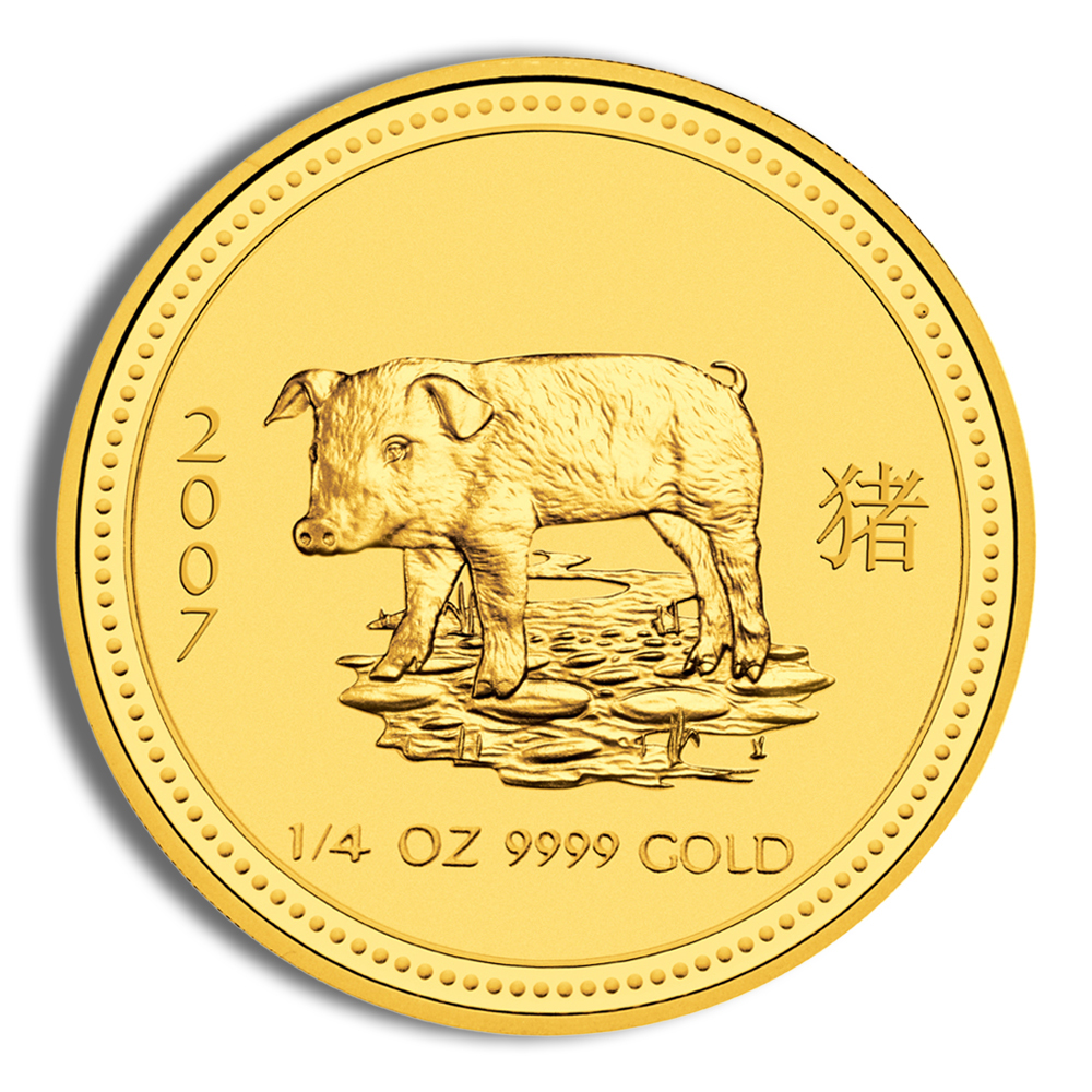 2007 1/4 oz Australia Gold Lunar Pig BU - Series I