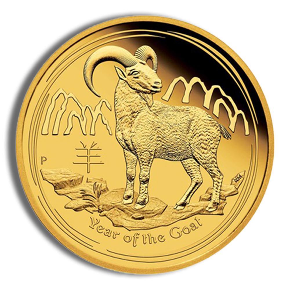 2015 1/4 oz Australia Gold Lunar Goat BU - Series II