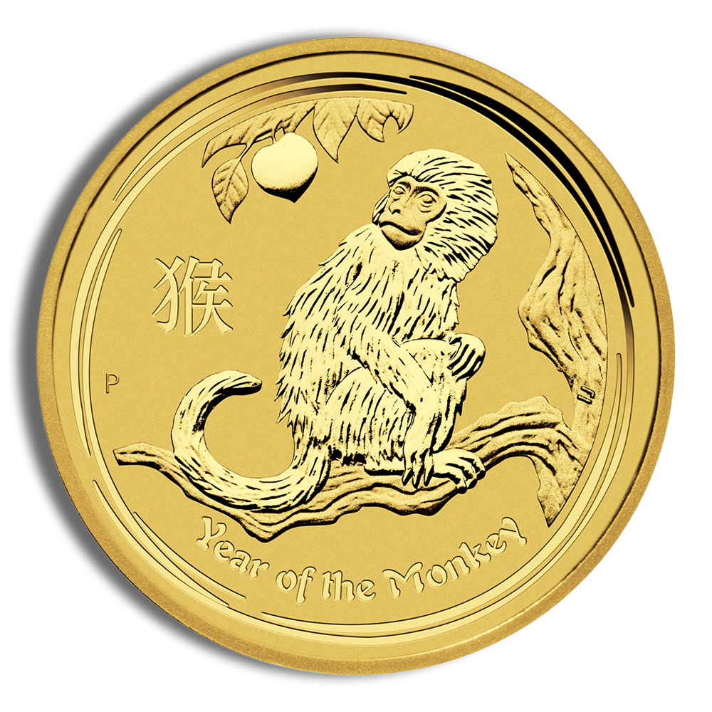 2016 1/4 oz Australia Gold Lunar Monkey BU - Series II