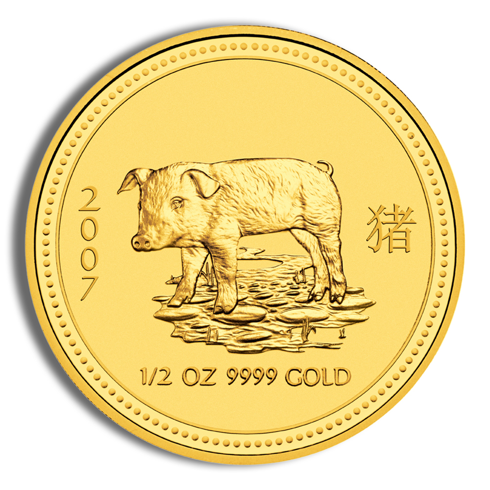 2007 1/2 oz Australia Gold Lunar Pig BU - Series I