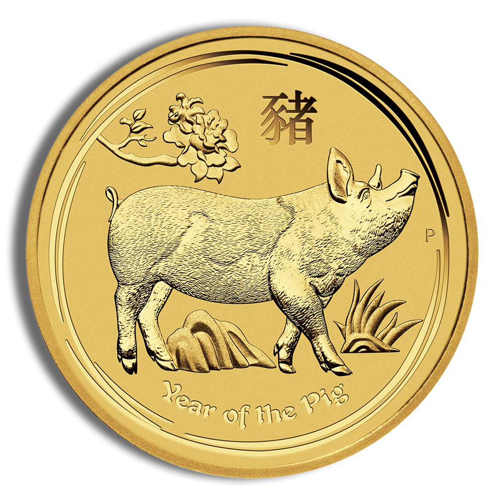 2019 1/2 oz Australia Gold Lunar Pig BU - Series II