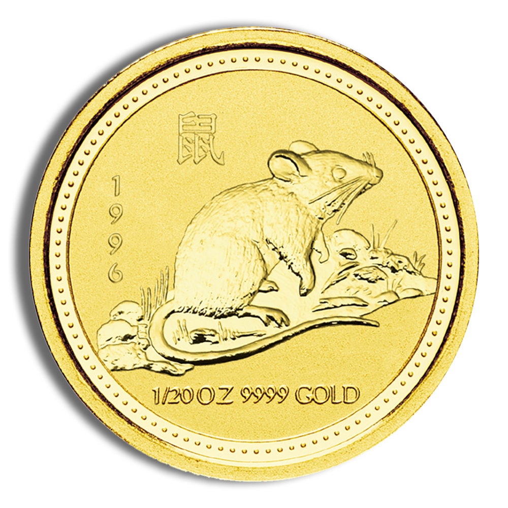 1996 1/20 oz Australia Gold Lunar Rat BU - Series I