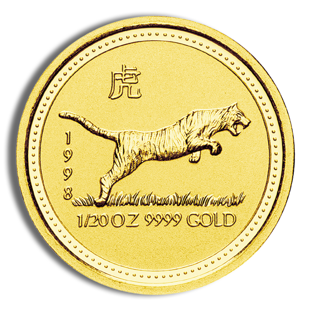 1998 1/20 oz Australia Gold Lunar Tiger BU - Series I