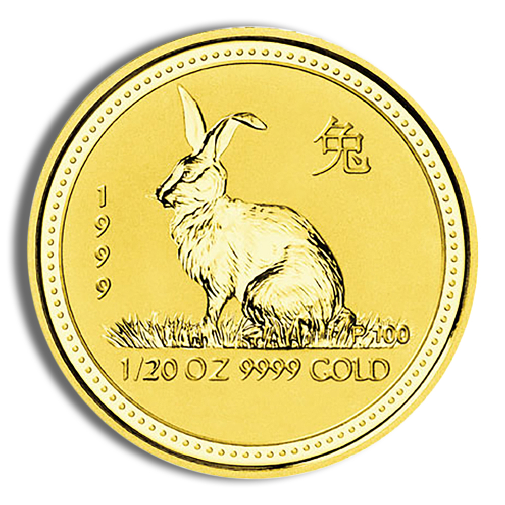 1999 1/20 oz Australia Gold Lunar Rabbit BU - Series I