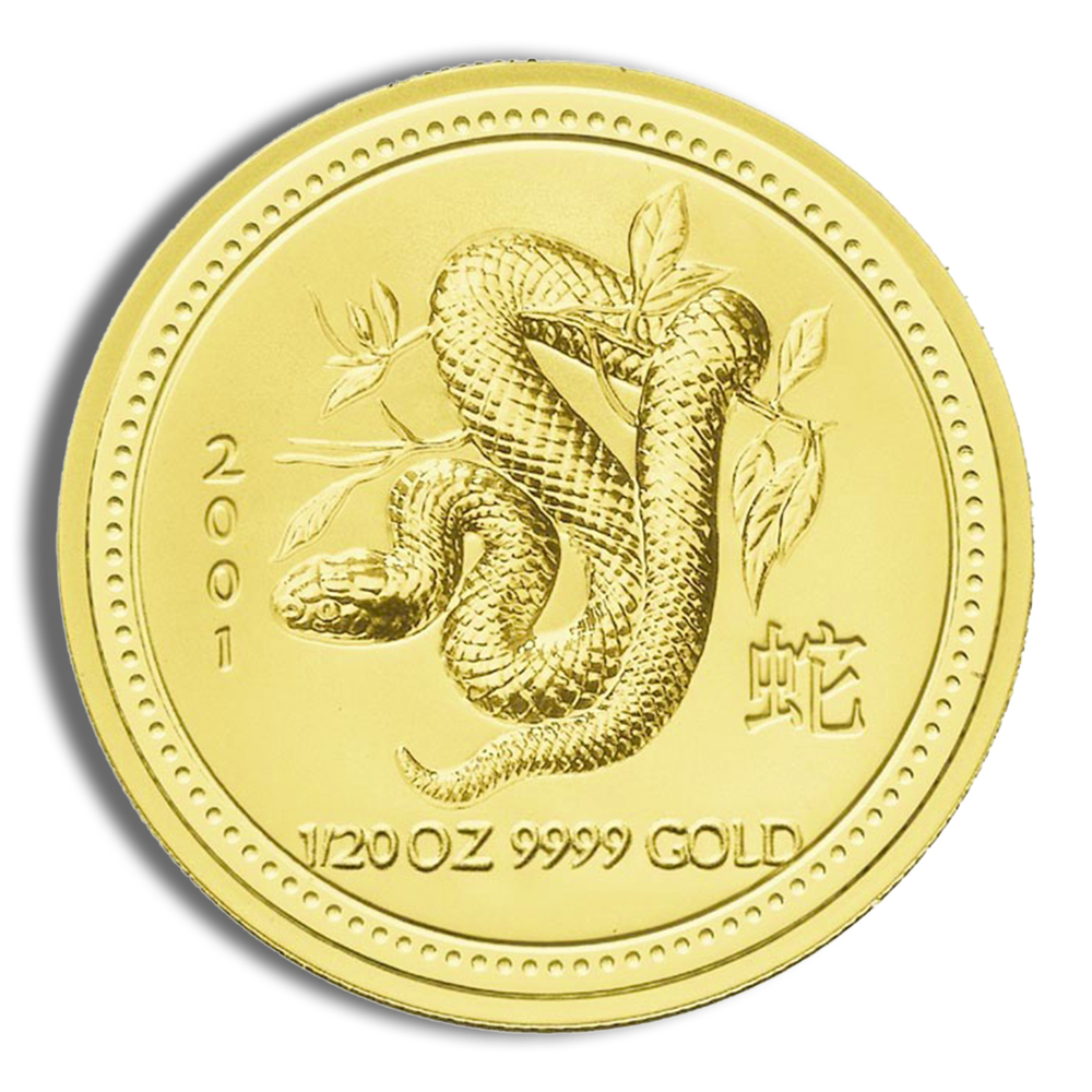 2001 1/20 oz Australia Gold Lunar Snake BU - Series I