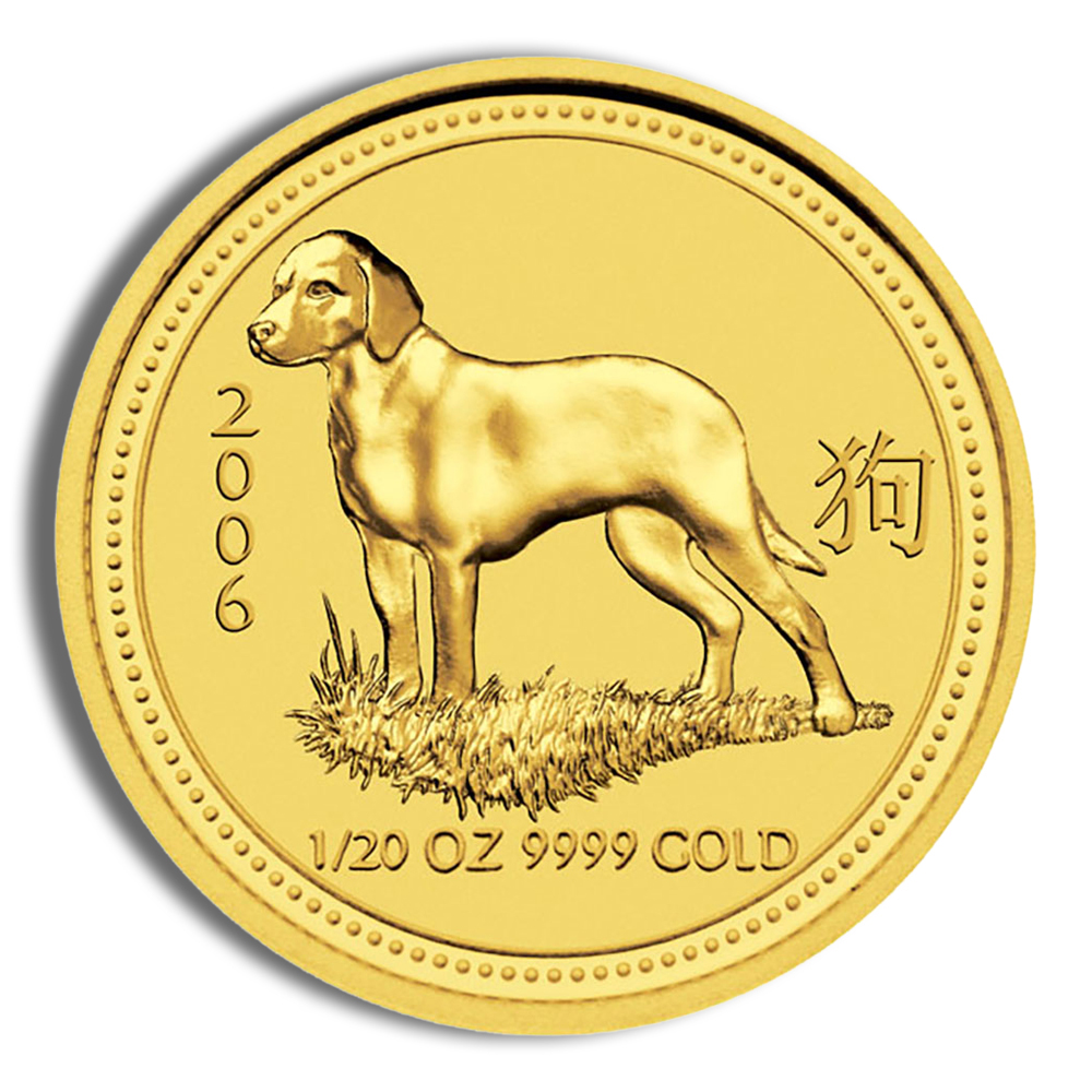 2006 1/20 oz Australia Gold Lunar Dog BU - Series I