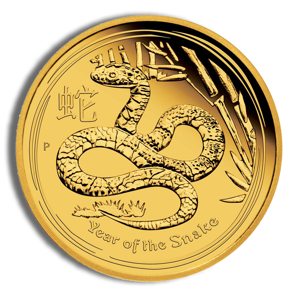 2013 1/20 oz Australia Gold Lunar Snake BU - Series II